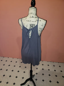 Women's Embroideredd Relaxed Fit Tank Top Gray