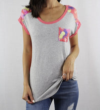 Load image into Gallery viewer, Women&#39;s Short Sleeve Round Neck Pocket Tee Pink
