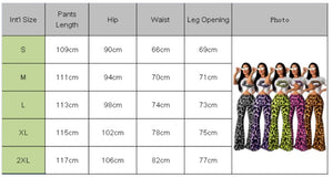 WOMEN LEOPARD PRINT FLARED LONG PANTS