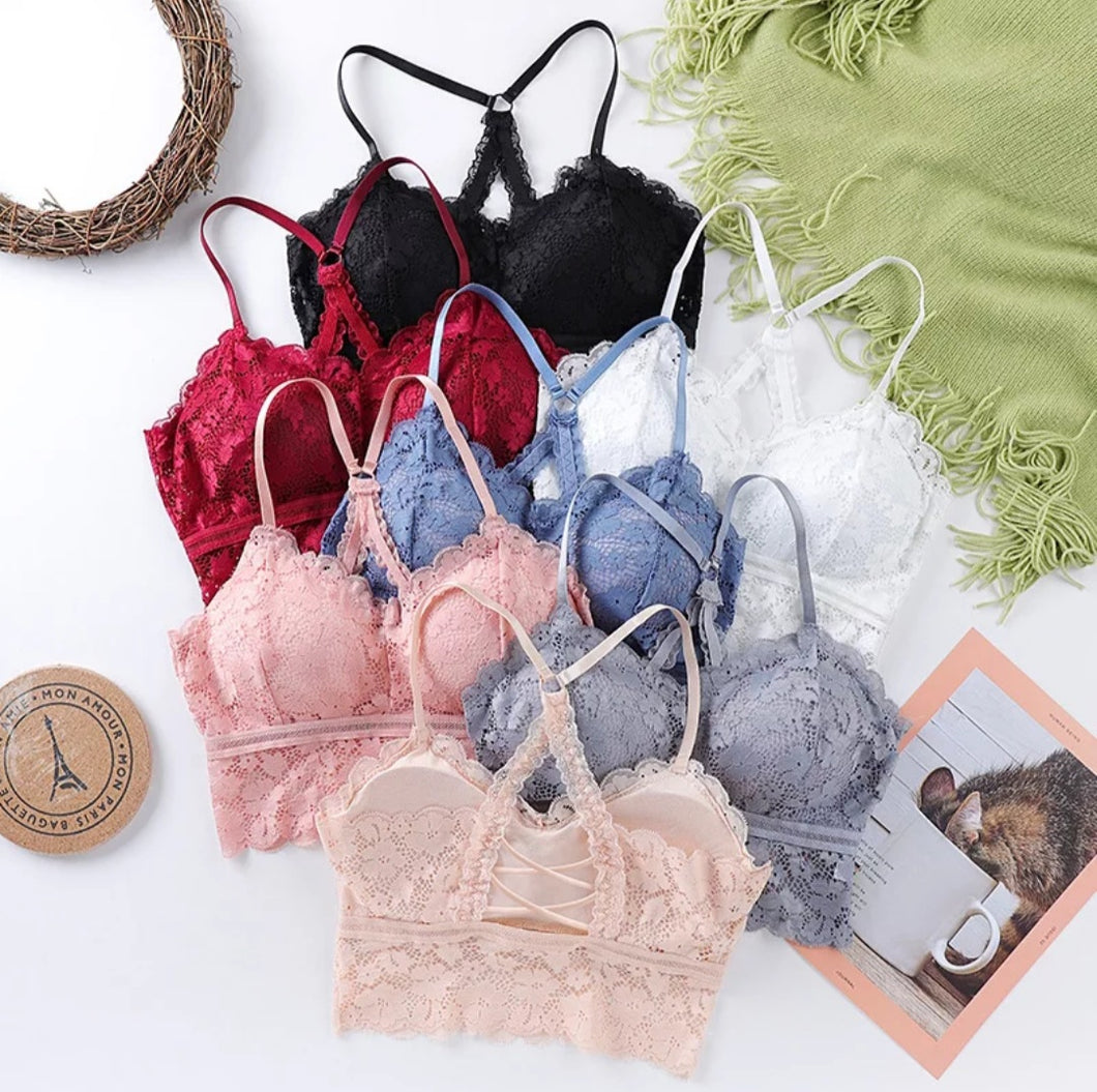 Women Lace Wrapped Bralette