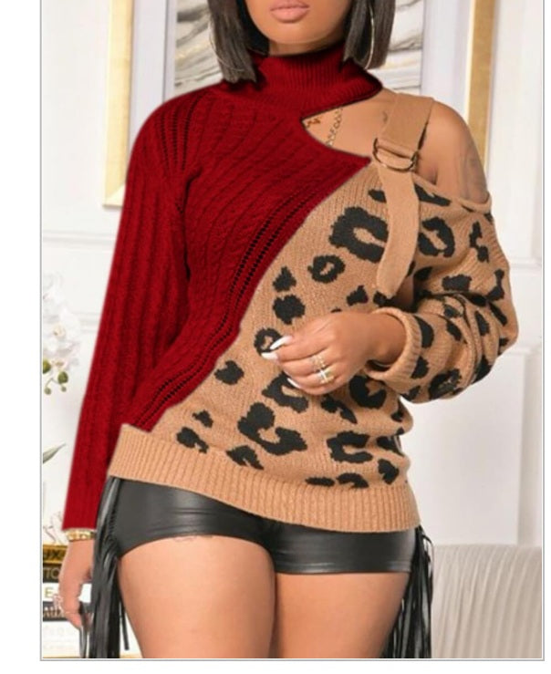 SHE SLAY LEOPARD PRINT SWEATER