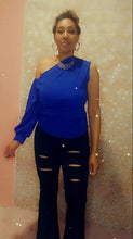 Load image into Gallery viewer, SLIGHTLY RIPPED  BLACK BOOT CUT TROUSERS PLUS SIZE
