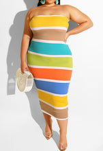 Load image into Gallery viewer, MULTI COLORED HALTER DRESS
