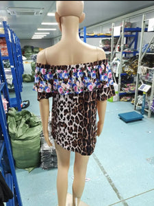 JOVONNA FLOWERS MIXED LEOPARD PRINT TOP