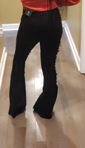 BLACK BELL BOTTOMS WITH HOLES