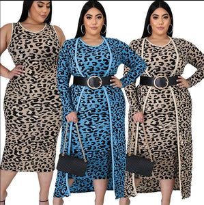 LEOPARD ALL THE WAY 2 PIECE SET PLUS SIZE